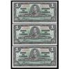 Image 1 : 1937 Bank of Canada $1 Lot of Three Consecutive Notes