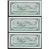 Image 2 : 1954 Lot of Three Consecutive Bank of Canada $1 Devil's Face Notes