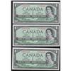 Image 1 : 1954 Lot of Three Consecutive Bank of Canada $1 Devil's Face Notes