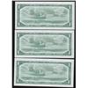 Image 2 : 1954 Lot of Three Consecutive Bank of Canada $1 Devil's Face Notes