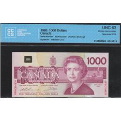 1988 Bank of Canada $1000 Specimen Note