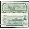 Image 1 : 1954 & 1973 Bank of Canada $1 Matching #10 Serial Numbers