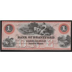 1859 Bank of Brantford $1 Remainder