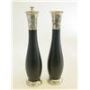 Pair sterling silver,wood salt & pepper shakers