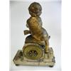 Image 2 : Gilt metal & marble clock of "Cherub Writing"