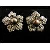14kt gold, pearl & diamond earrings