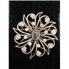 Diamond gold & cabochon sapphire brooch