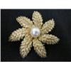 Tiffany 18kt yellow gold & pearl "Leaf" pin