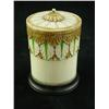 Ivory round covered trinket box