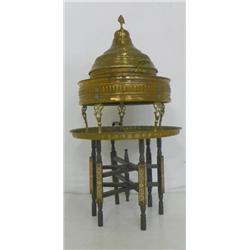 Middle Eastern brass incense burner with stand