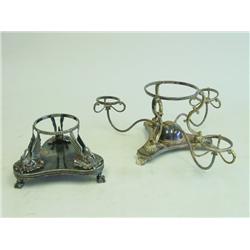 2 English silver plated epergne bases