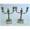 Image 1 : Pair bronze candelabrum 2 arm on marble bases