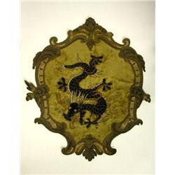 Antique 19th c. embroidered cloth with "Dragon"