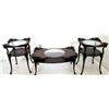 Image 1 : 3 carved mahogany tables ca. 1930's