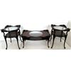 Image 2 : 3 carved mahogany tables ca. 1930's