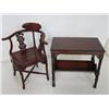 Image 1 : Mahogany corner chair & side table