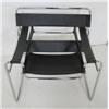 Wassily style chrome & black leather chair