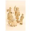4 pieces carved ivory figures