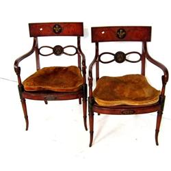 Pair Adams decorated armchairs