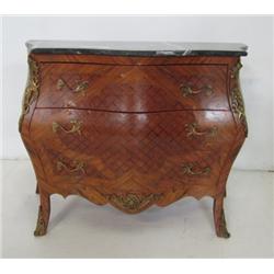 Marble top bombe bronze mounted commode