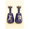Image 1 : Pair 19th c. cobalt glass & enamel bottles
