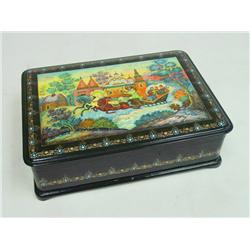 20th c. Russian lacquer box artist signed