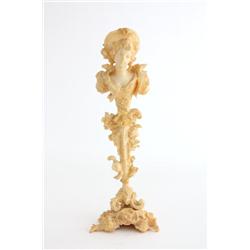 19th c. carved ivory sculpture signed C. Adler