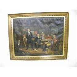 Painting of interior scene "Hunting Lodge"