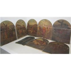 Set of 8 religious paintings 19th c