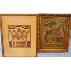 2 gilt framed pictures of "Angels"