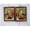 Image 1 : Pair 19th c. reverse paintings "Lady with Fan"