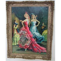 Gilt framed "Flamenco Dancers"