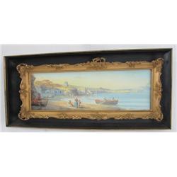 Neapolitan watercolor signed Uor Y Gianni