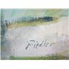 Image 3 : Oil painting signed Fiedler "Girl with Mandolin"