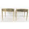 Image 1 : Pair brass & marble taboret tables