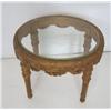 Image 2 : Gilt base glass top side table