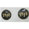 Image 1 : Pair round ebonized wall hangs with figures