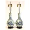 Image 1 : Pair Celadon vases of "Blue Dragons"