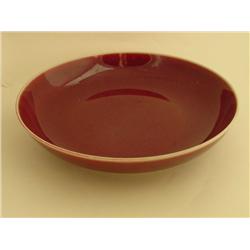 Red glaze dish with  Guang Xu  mark