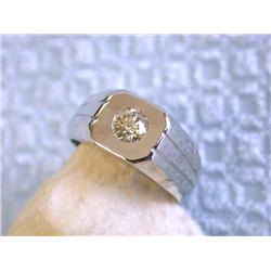 14k White Gold Men's Diamond Ring