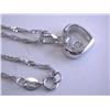 Image 2 : 14k White Gold Heart with Floating Diamond Pendant