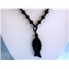 Image 3 : String Necklace with Colored Gemstone Pendant
