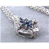 Image 1 : White Gold Necklace with Diamonds and Sapphires