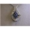 Image 3 : White Gold Necklace with Diamonds and Sapphires
