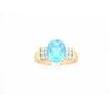 Image 1 : 14k Yellow Gold with Topaz and Diamonds