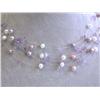 Image 2 : Pearls and Amethyst Necklace with Silver Clasp