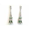 Image 1 : 18k White Gold Earrings with Diamonds and Tsavorite