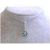 Image 1 : 18k White Gold Pendant with Round and Blue Diamonds