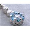 Image 2 : 18k White Gold Pendant with Round and Blue Diamonds