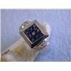 Image 2 : 18k White Gold Diamond Ring with Sapphire